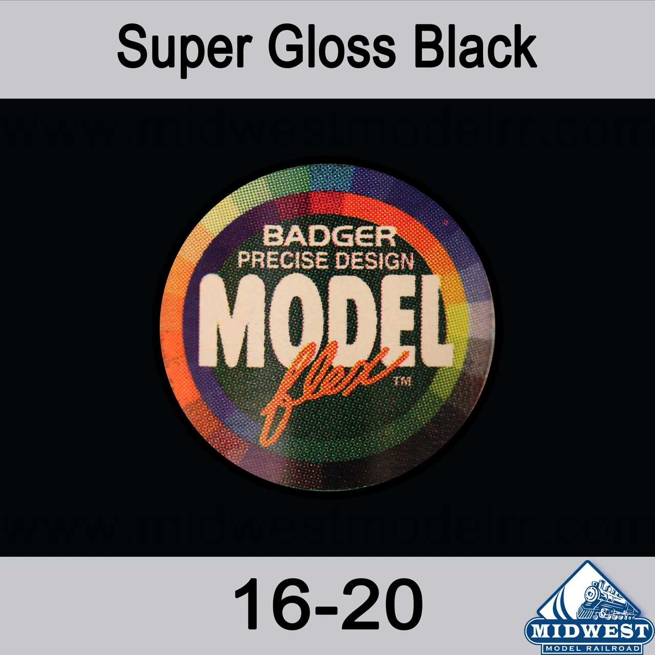 Badger MODELflex Paint - 16-20 Super Gloss Black 3 Badger MODELflex Paint - 16-20 Super Gloss Black
