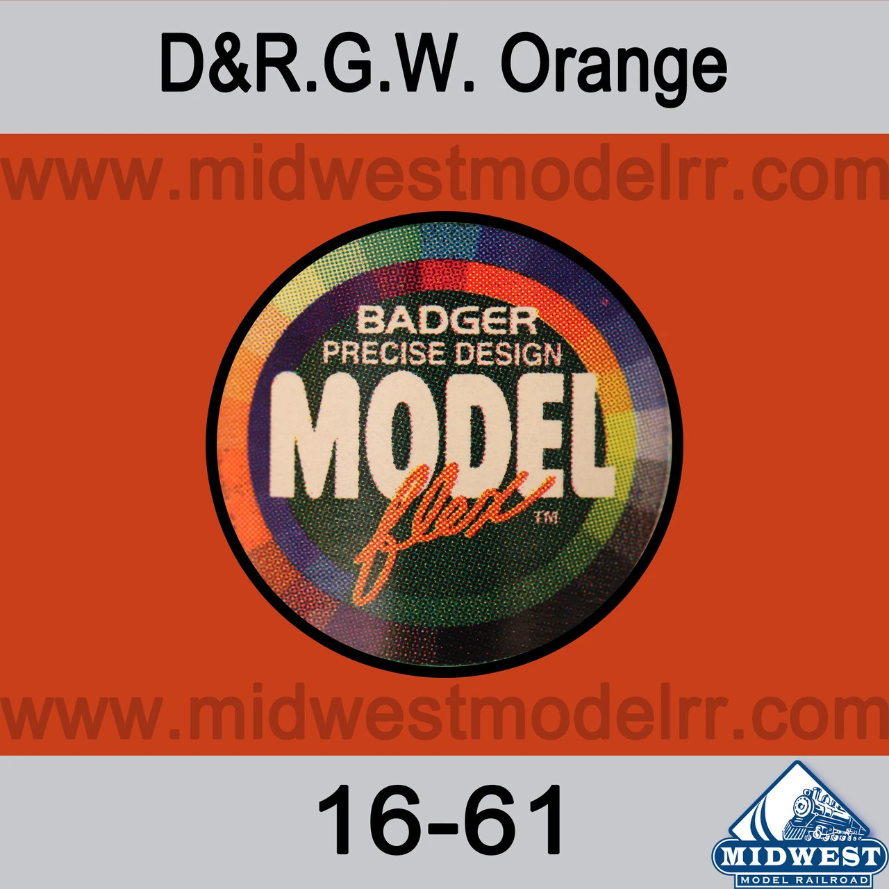Badger MODELflex Paint - 16-61 D&R.G.W. Orange 3 Badger MODELflex Paint - 16-61 D&R.G.W. Orange