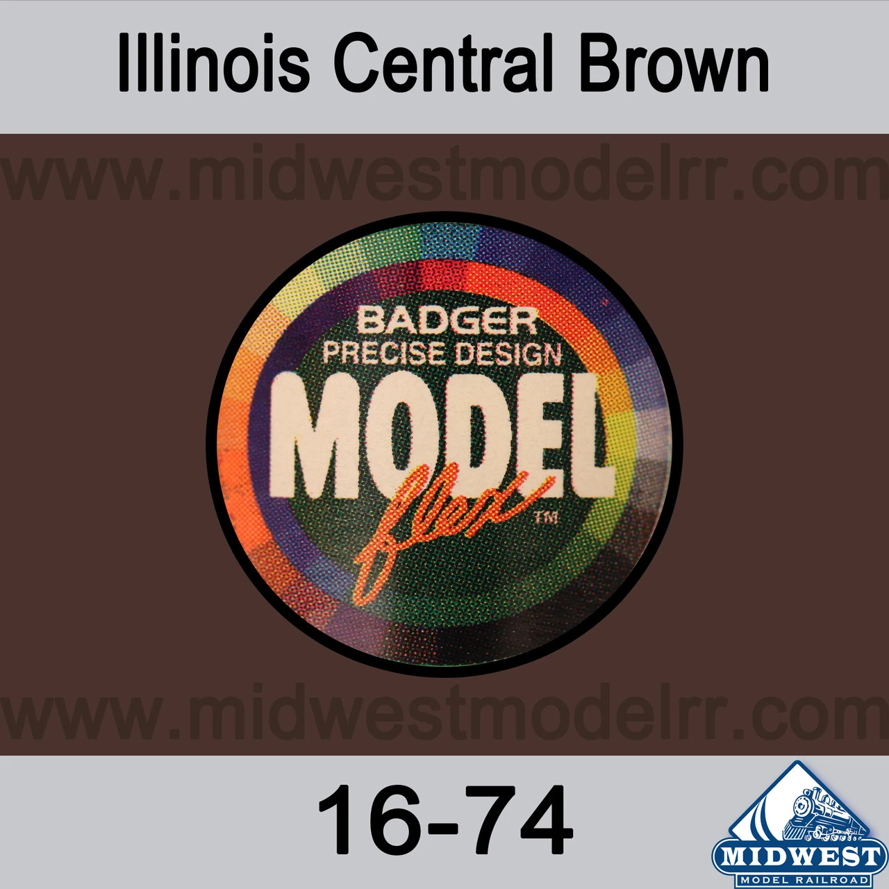 Badger MODELflex Paint - 16-74 Illinois Central Brown 3 Badger MODELflex Paint - 16-74 Illinois Central Brown
