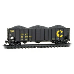 Micro-Trains Line 10800442 - 100-Ton 3-Bay Open Hopper W/ Coal Load CSX (CSXT) 833918 - N Scale