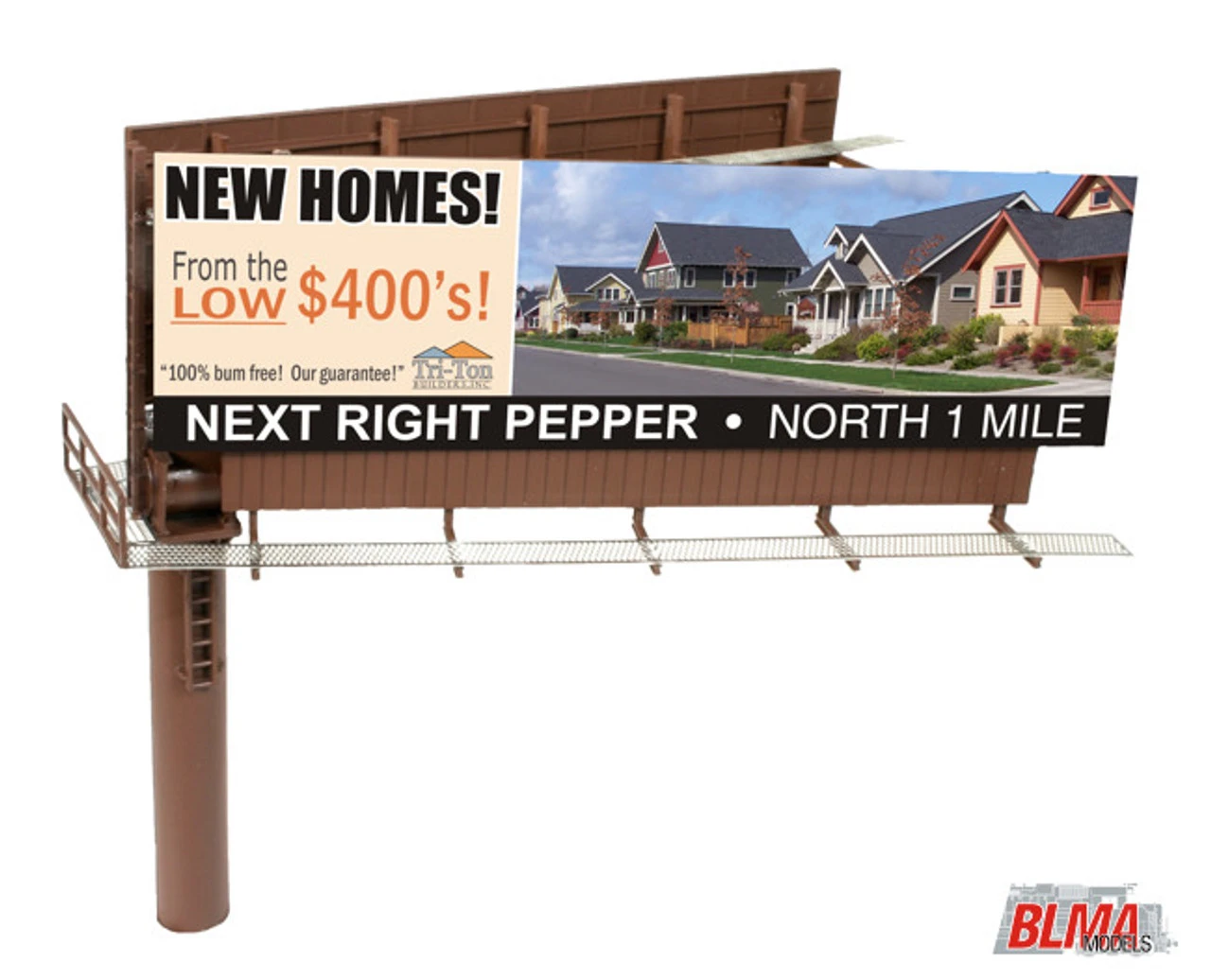 BLMA #520 - Modern Dual-Sided Billboard W/ Ads - N Scale 3 BLMA #520 - Modern Dual-Sided Billboard W/ Ads - N Scale