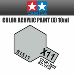 Tamiya 81511 - Acrylic Mini X-11 Chrome Silver - 10ml Bottle