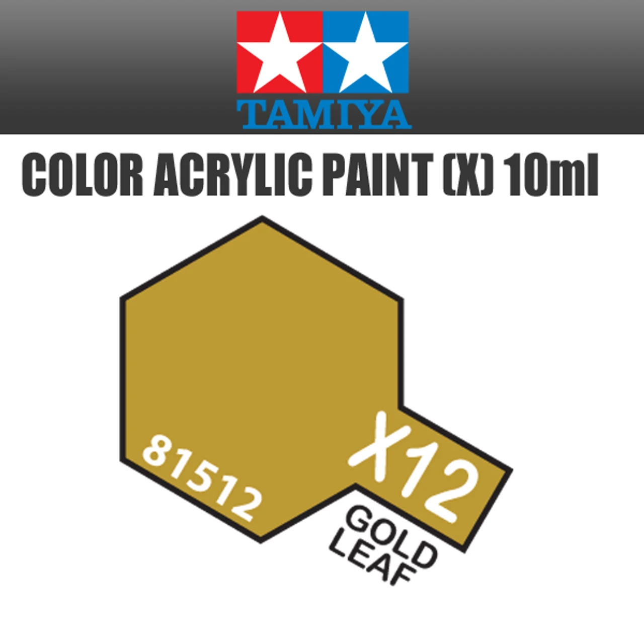 Tamiya 81512 - Acrylic Mini X-12 Gold Leaf - 10ml Bottle 3 Tamiya 81512 - Acrylic Mini X-12 Gold Leaf - 10ml Bottle