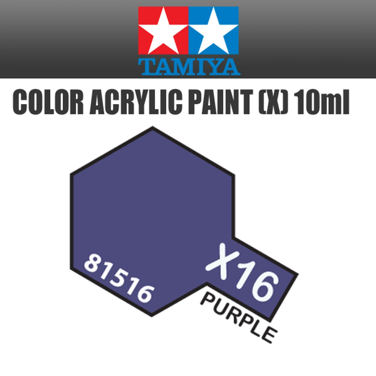 Tamiya 81516 - Acrylic Mini X-16 Purple - 10ml Bottle 3 Tamiya 81516 - Acrylic Mini X-16 Purple - 10ml Bottle