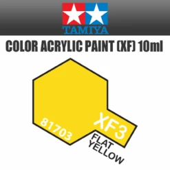 Tamiya XF-3 - Acrylic Mini XF-3 Flat Yellow - 10ml Bottle #81703