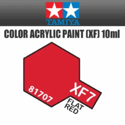 Tamiya 81707 - Acrylic Mini XF-7 Flat Red - 10ml Bottle