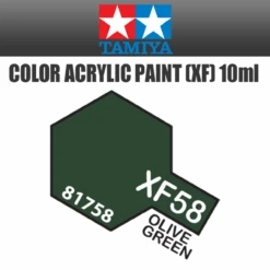 Tamiya 81758 - Acrylic Mini XF-58 Olive Green - 10ml Bottle