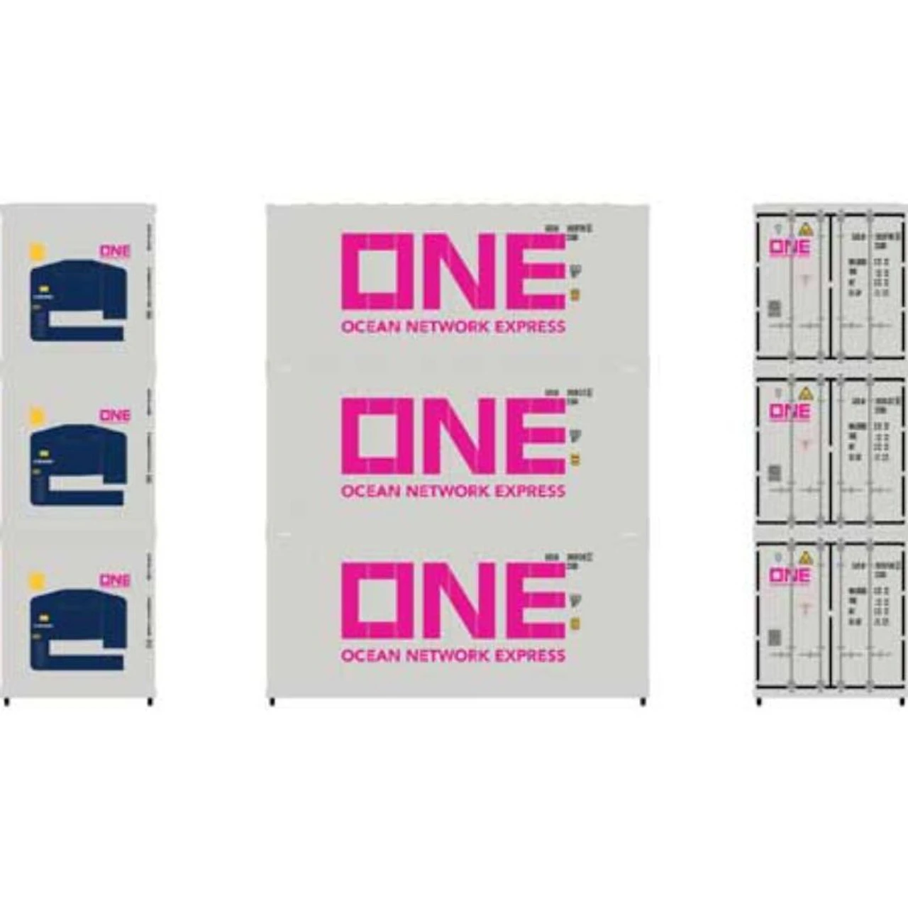 Athearn 17730 - 20' Reefer Container X3 Ocean Network Express (ONE) - N Scale 3 Athearn 17730 - 20' Reefer Container X3 Ocean Network Express (ONE) - N Scale