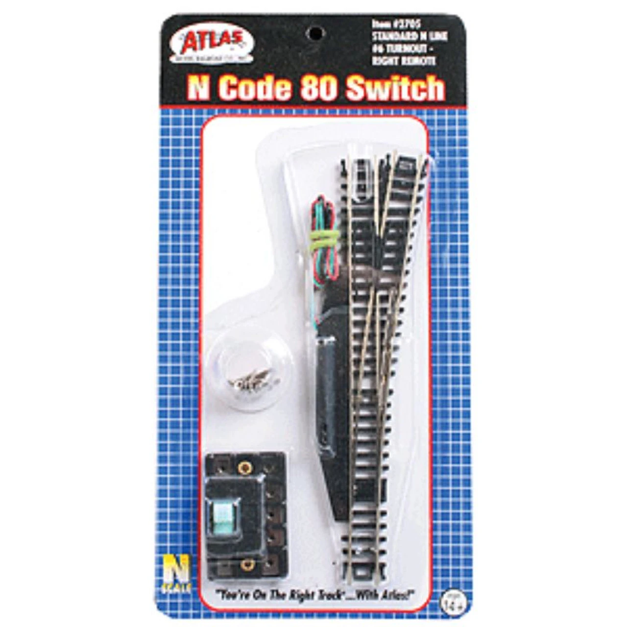Atlas 2705 - Standard #6 Right Switch Remote Code 80 - N Scale 3 Atlas 2705 - Standard #6 Right Switch Remote Code 80 - N Scale