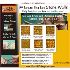 Chooch 8264 - Flexible Large Cut Stone Wall - HO / O Scale