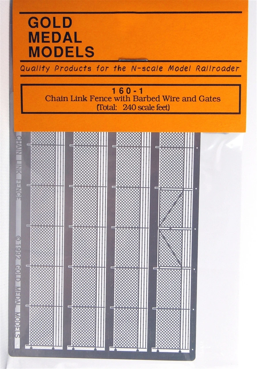 Gold Medal Models 160-1 - Chain Link Fence W/Gates - N Scale 3 Gold Medal Models 160-1 - Chain Link Fence W/Gates - N Scale