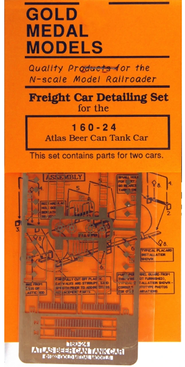 Gold Medal Models 160-24 - Atlas Beer Can Tank Car Detailing Set - N Scale 3 Gold Medal Models 160-24 - Atlas Beer Can Tank Car Detailing Set - N Scale