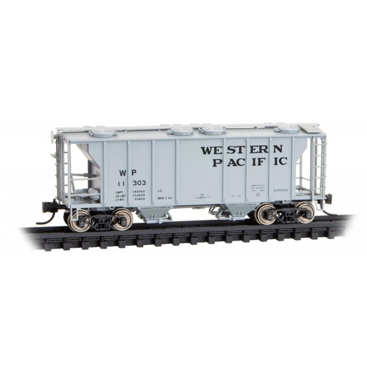 Micro-Trains Line 09500021 - PS-2 2-Bay Covered Hopper Western Pacific (WP) 11301 - N Scale 3 Micro-Trains Line 09500021 - PS-2 2-Bay Covered Hopper Western Pacific (WP) 11301 - N Scale