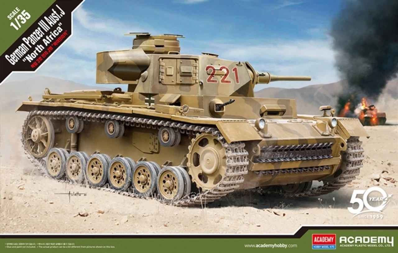 Academy 13531 - German Panzer III Ausf. J "North Africa" Germany - 1:35 Scale Kit 3 Academy 13531 - German Panzer III Ausf. J "North Africa" Germany - 1:35 Scale Kit