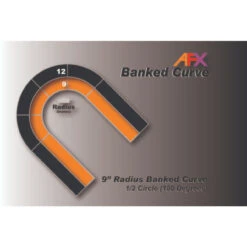 AFX Racing 70622 - Banked Curve, 9" Radius - HO Scale