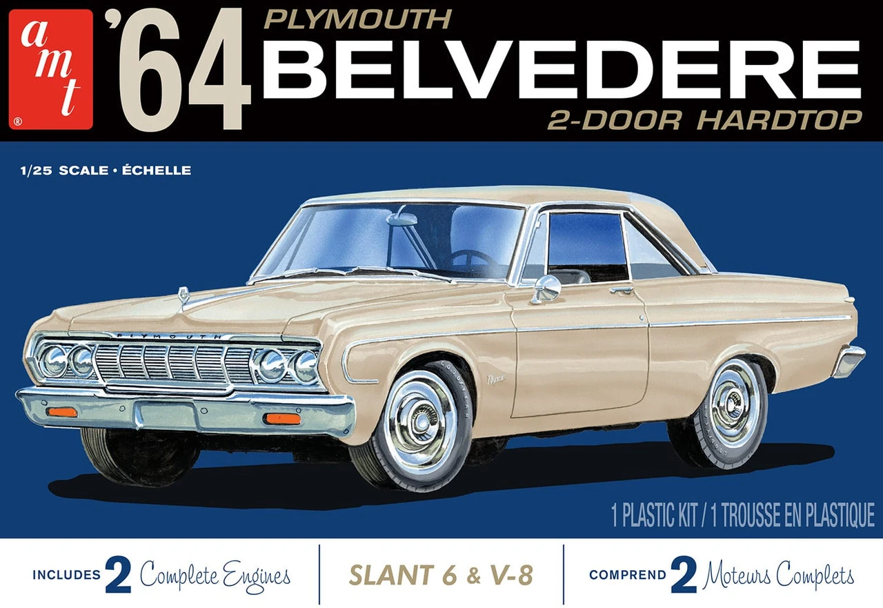 AMT 1188 - 1964 Plymouth Belvedere (W-Slant 6 Engine) - 1:25 Scale Kit 3 AMT 1188 - 1964 Plymouth Belvedere (W-Slant 6 Engine) - 1:25 Scale Kit