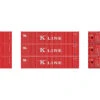 Athearn 17392 - 40' Corrugated Low-Cube Container (3) Kawasaki Kisen Kaisha, Ltd (K Line) - N Scale -Vallejo Sales Store ath17392 02213.1677276151