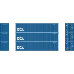 Athearn 17397 - 40' Corrugated Low-Cube Container (3) Overseas Containers Limited - N Scale