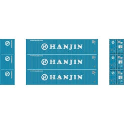 Athearn 17400 - 40' Corrugated Low-Cube Container (3) Hanjin - N Scale