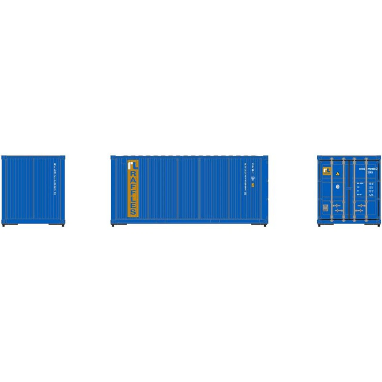 Athearn 17725 - 20' Corrugated Container RFCU 3 Pack - N Scale 3 Athearn 17725 - 20' Corrugated Container RFCU 3 Pack - N Scale