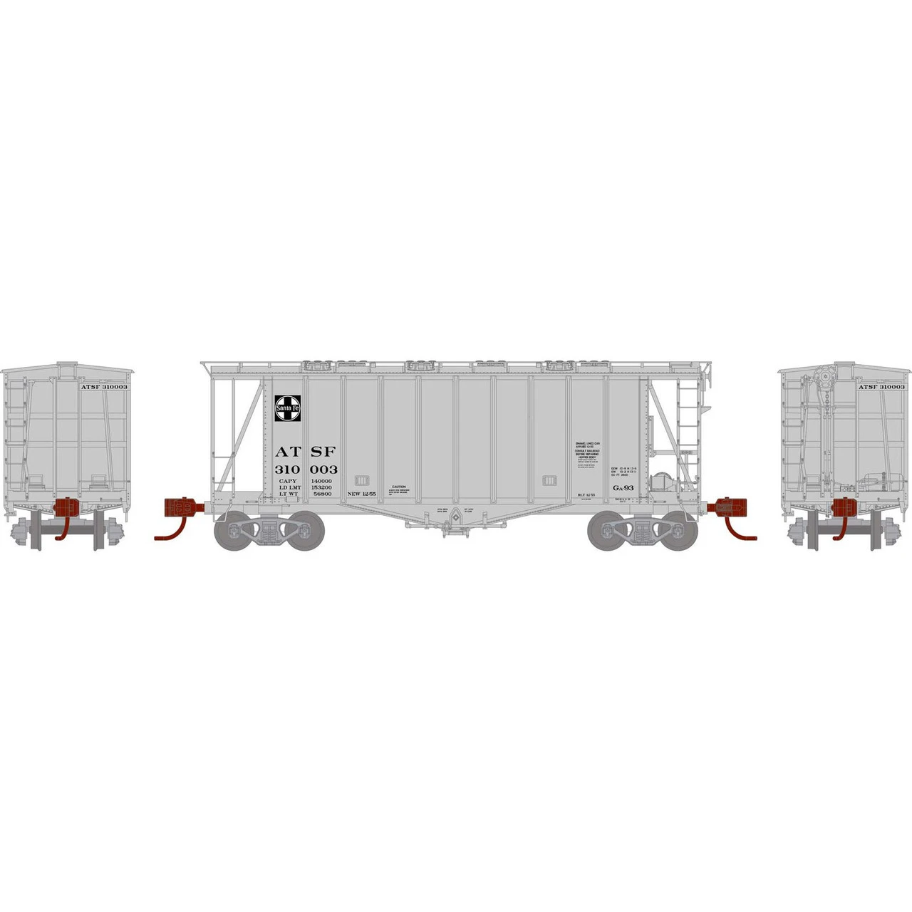 Athearn 23867 - GATC 2600 Airslide Hopper Atchison, Topeka And Santa Fe (ATSF) 310003 - N Scale 3 Athearn 23867 - GATC 2600 Airslide Hopper Atchison, Topeka And Santa Fe (ATSF) 310003 - N Scale