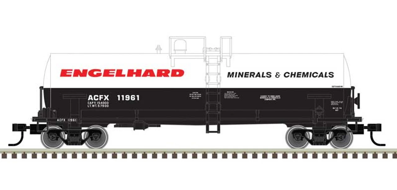 Atlas 50006155 - ACF 14,000-Gallon Kaolin Tank Car Engelhard (ACFX) 11952 - N Scale 3 Atlas 50006155 - ACF 14,000-Gallon Kaolin Tank Car Engelhard (ACFX) 11952 - N Scale