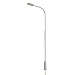 Atlas 70000148 - Single Arm Streetlight (Gray) COOL WHITE LED (3-PACK) - N Scale