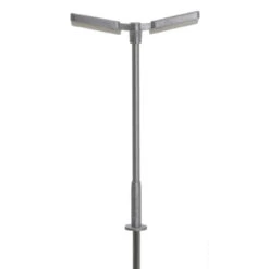 Atlas 70000162 - Double Arm Parking Lot Light SILVER, COOL WHITE LED (3-PACK) - N Scale