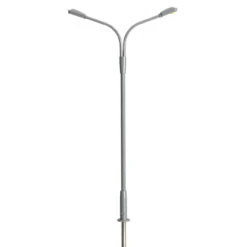 Atlas 70000167 - Double Arm Streetlight (Gray) WARM LED (3-PACK) - HO Scale