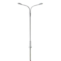 Atlas 70000169 - Double Arm Streetlight (Silver) {Warm LED} 3-Pack - HO Scale