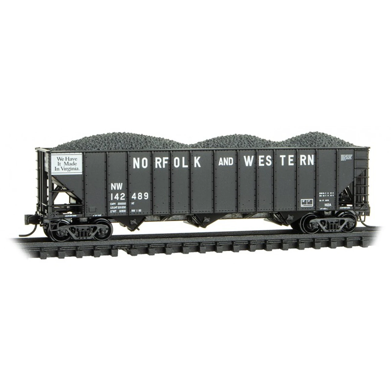 Micro-Trains Line 10800500 - 100-Ton 3-Bay Open Hopper Norfolk & Western (NW) 142489 - N Scale 3 Micro-Trains Line 10800500 - 100-Ton 3-Bay Open Hopper Norfolk & Western (NW) 142489 - N Scale