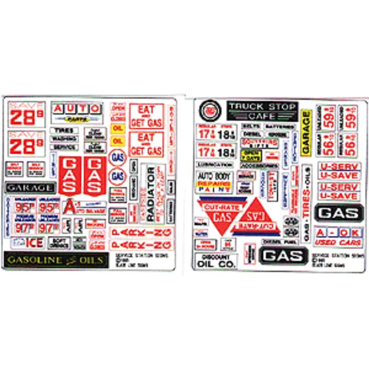 Blair Line 053 - Storefront & Advertising Signs -- Service Station/Automotive - N Scale Kit 3 Blair Line 053 - Storefront & Advertising Signs -- Service Station/Automotive - N Scale Kit