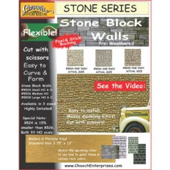 Chooch 8528 - Flexible Stone Block Wall Large - HO / O Scale