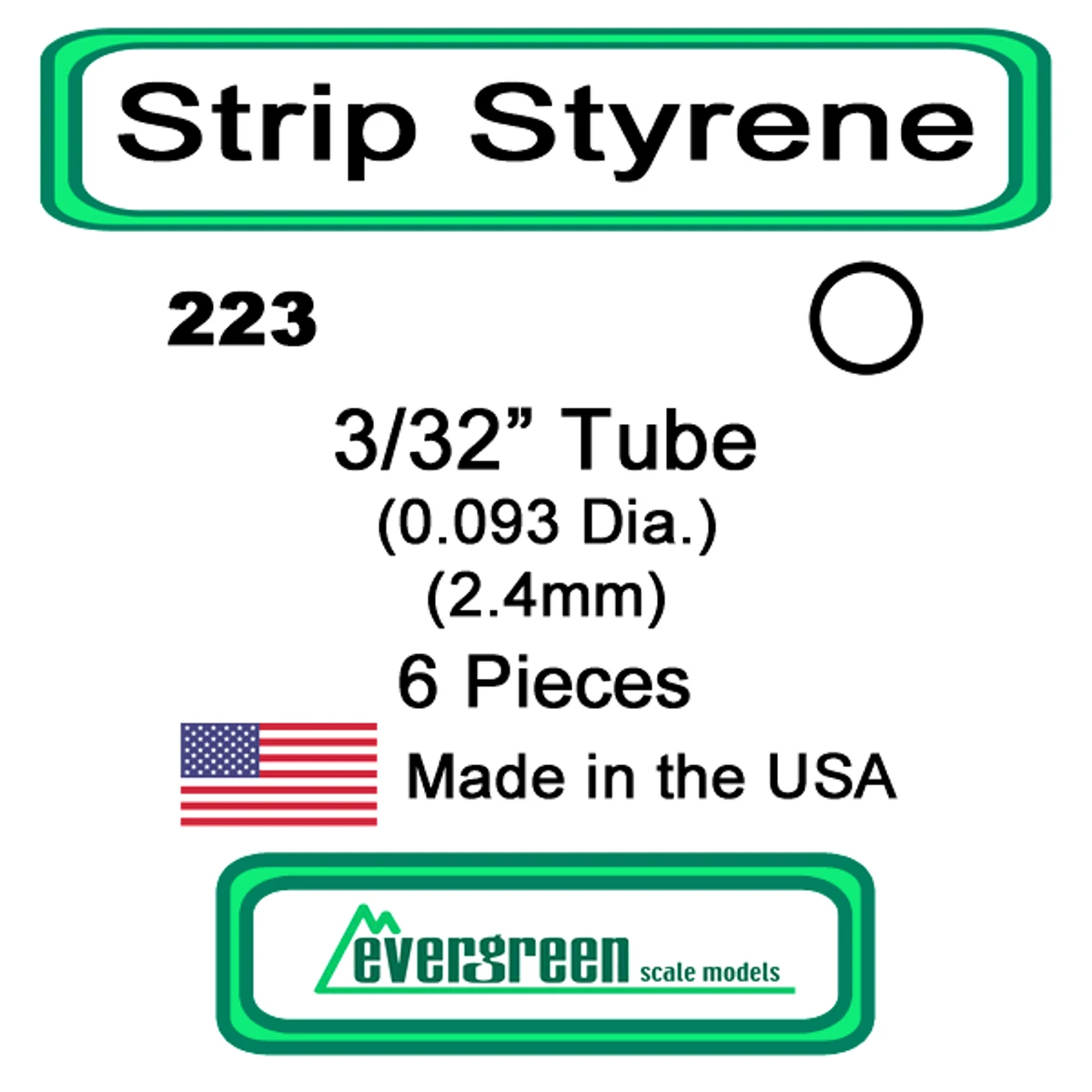 Evergreen 223 - Styrene Tube 3/32 Inch 3 Evergreen 223 - Styrene Tube 3/32 Inch