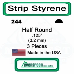 Evergreen 244 - Half Round .125"