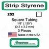 Evergreen 252 - Square Tubing 1/8" (.125) -Vallejo Sales Store evg252 04269.1671411066