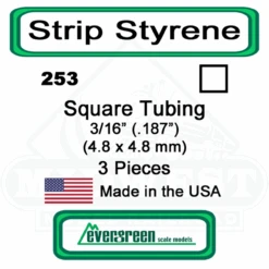 Evergreen 253 - Square Tubing 3/16" (.188)