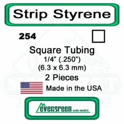 Evergreen 254 - Square Tubing 1/4" (.250)