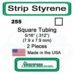 Evergreen 255 - Square Tubing 5/16" (.312)