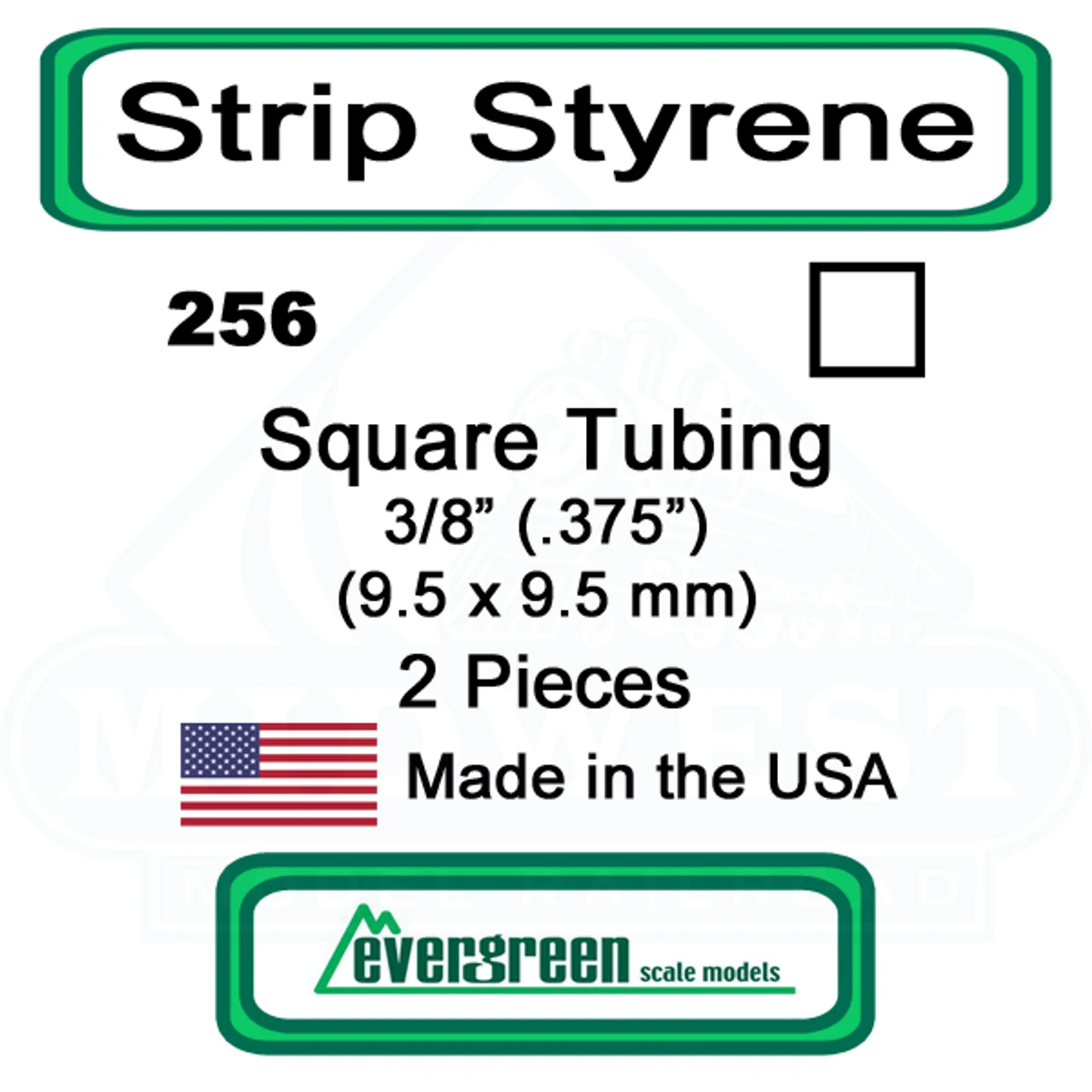 Evergreen 256 - Square Tubing 3/8" (.375) 3 Evergreen 256 - Square Tubing 3/8" (.375)