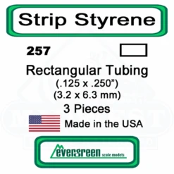 Evergreen 257 - Rectangular Tubing .125 X .250"