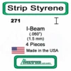 Evergreen 271 - Styrene I-Beam .060 2 Evergreen 271 - Styrene I-Beam .060 -Vallejo Sales Store evg271 45344.1671411069