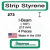 Evergreen 273 - Styrene I-Beam .100