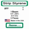 Evergreen 277 - Styrene I-Beam .250" -Vallejo Sales Store evg277 88235.1671411069