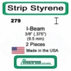 Evergreen 279 - Styrene I-Beam .375" -Vallejo Sales Store evg279 44686.1671411070