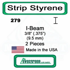 Evergreen 279 - Styrene I-Beam .375"