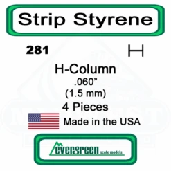 Evergreen 281 - Styrene H-Columns (Wide Flange Beams) .060"