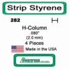 Evergreen 282 - Styrene H-Columns (Wide Flange Beams) .080" -Vallejo Sales Store evg282 24133.1671411070