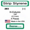 Evergreen 283 - Styrene H-Columns (Wide Flange Beams) .100" -Vallejo Sales Store evg283 32191.1671411070