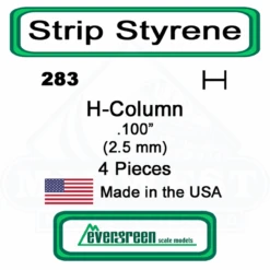 Evergreen 283 - Styrene H-Columns (Wide Flange Beams) .100"